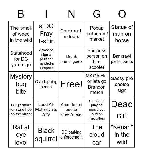 DC Bingo - May '22 Bingo Card