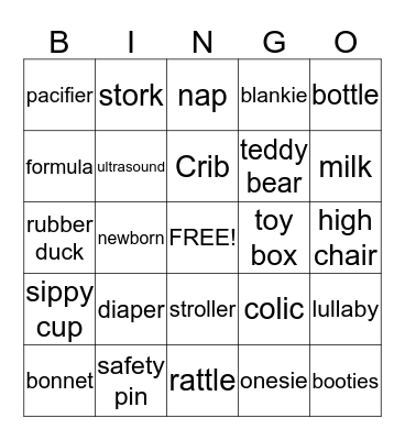 BABY BINGO Card