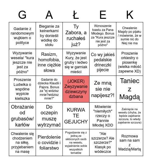 GAŁEK Bingo Card