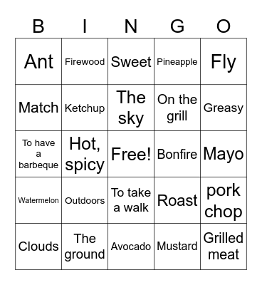 Outdoor Bingo Card