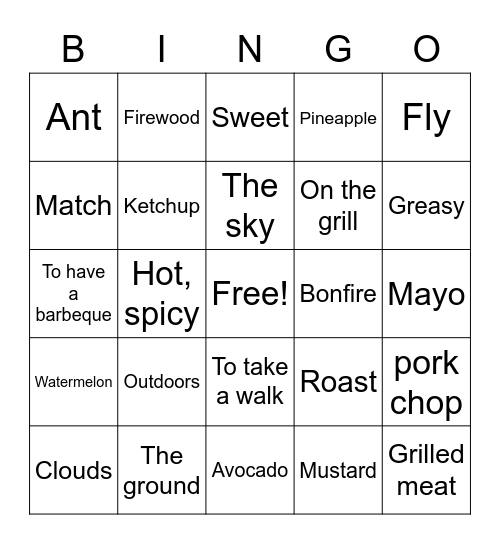 Outdoor Bingo Card