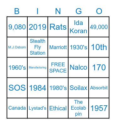 Ecolab! Bingo Card