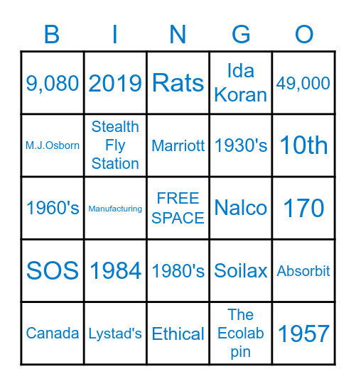 Ecolab! Bingo Card