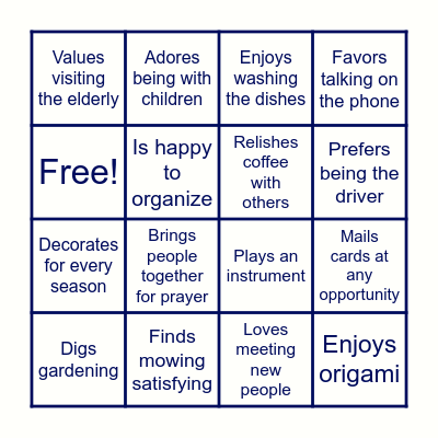 Find someone who... Bingo Card