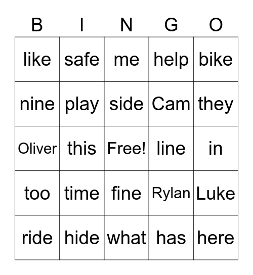 K WonderWorks Unit 9 Bingo Card