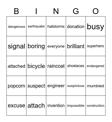 Walter and Henrik Bingo Card