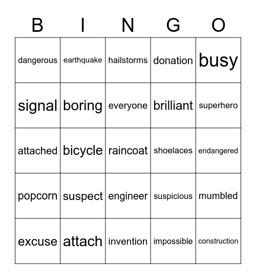 Walter and Henrik Bingo Card