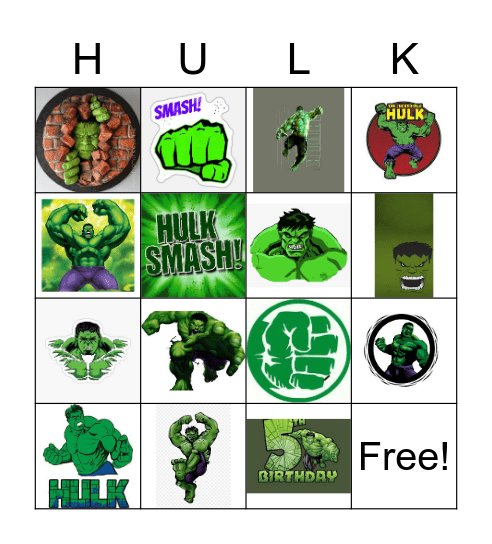 HULK SMASHIN BINGO Card