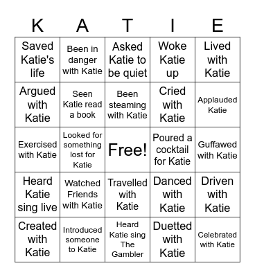 Katie is 30!! And I have... Bingo Card