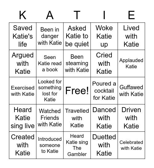 Katie is 30!! And I have... Bingo Card