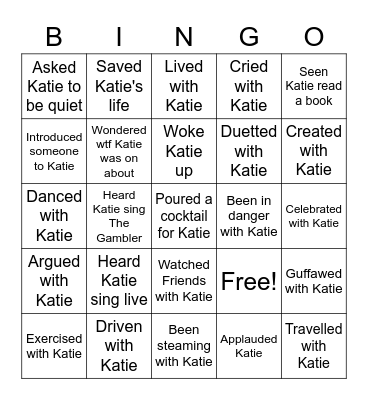 Katie is 30!! And I have... Bingo Card