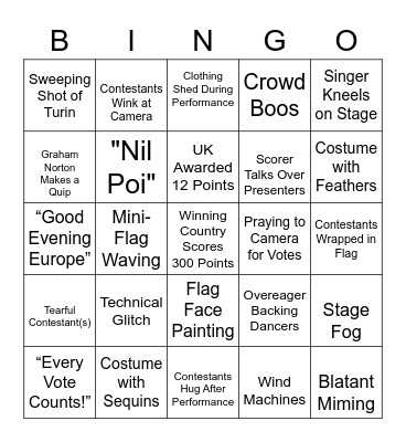 Eurovision! Bingo Card