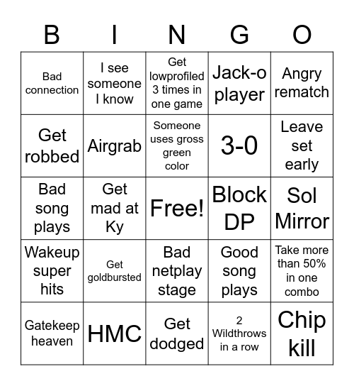 GGST Bingo Card