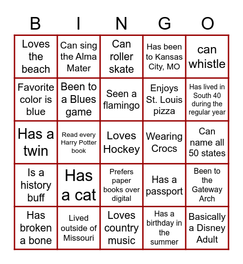 SPCS About Me Bingo Card