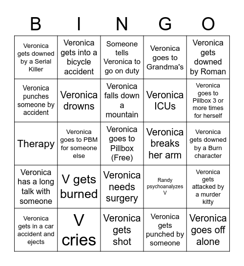 V's Birthday Bingo Card