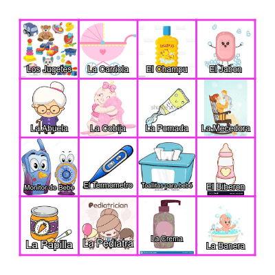 Baby Loteria Bingo Card