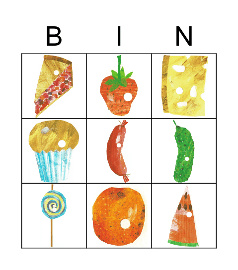 The Hungry Caterpillar Bingo Card