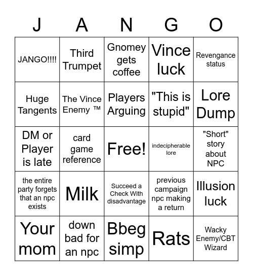 DND Bingo Card