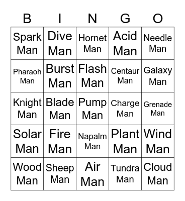 Mooncake Round 1 (Robot Masters) Bingo Card