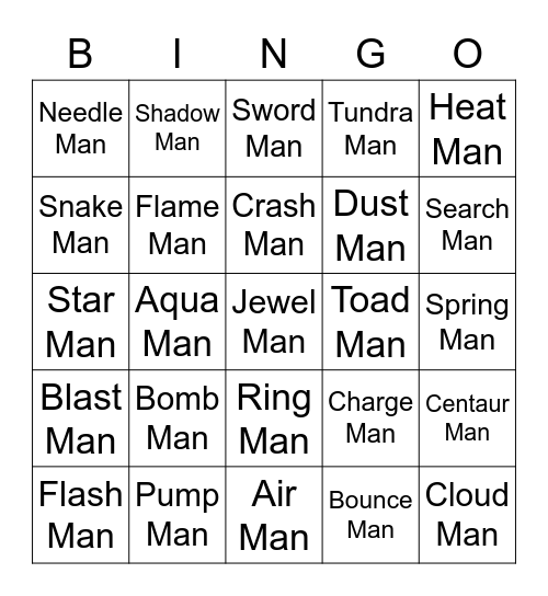 Mooncake Round 2 (Robot Masters) Bingo Card