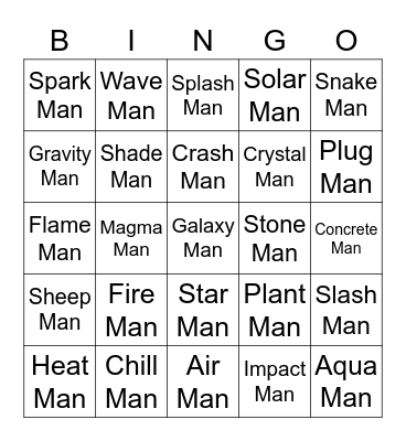 Rahen Round 2 (Robot Masters) Bingo Card