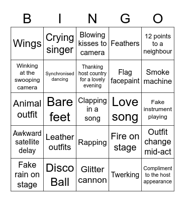 Eurovision in style! Cats! Bingo Card