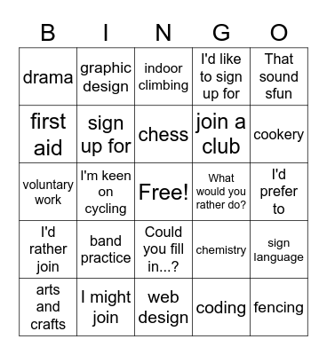 Brainy 7 unit 7 Bingo Card