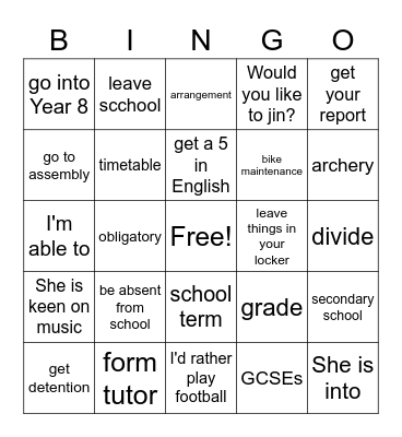 Brainy unit 7 Bingo Card