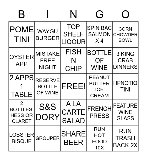 Bingo Night Bingo Card