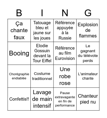 EUROVISIONITE AIGUE 2022 Bingo Card