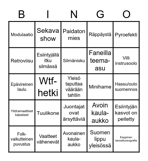 Viisubingo '22 Bingo Card