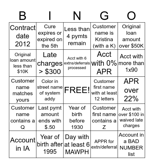 Let's Play Mid Stage Bingo!! Bingo Card