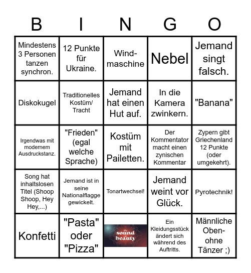 ESC 2022 Hofau Bullshit Bingo Card