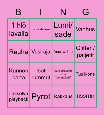 E U R O V I I S U Bingo Card