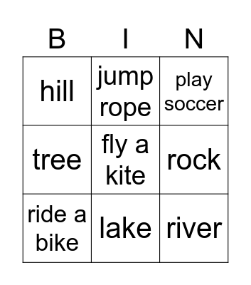 U5-L1,2 Bingo Card