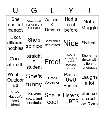 Sofia & Leila Bingo Card