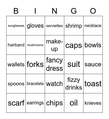 Vocabulary Bingo Card