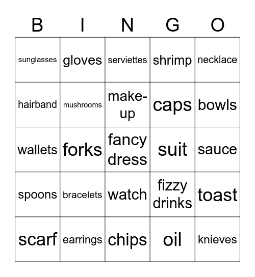 Vocabulary Bingo Card