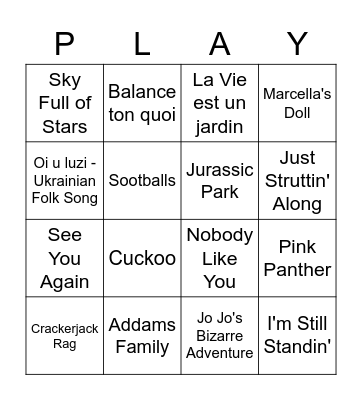 Student's Choice Watch Party 2022 Bingo Card