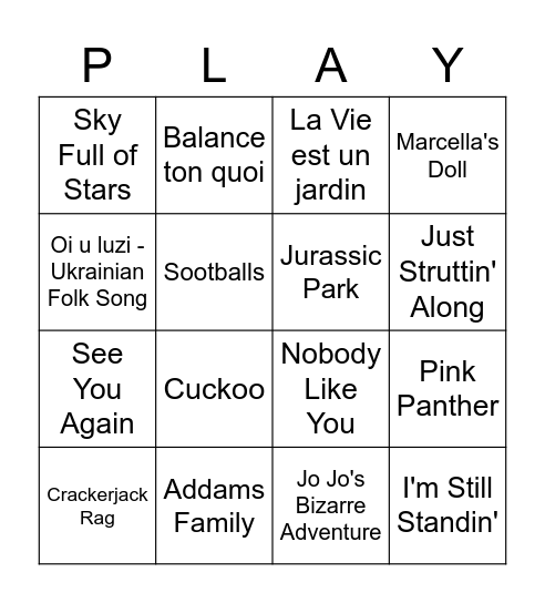 Student's Choice Watch Party 2022 Bingo Card