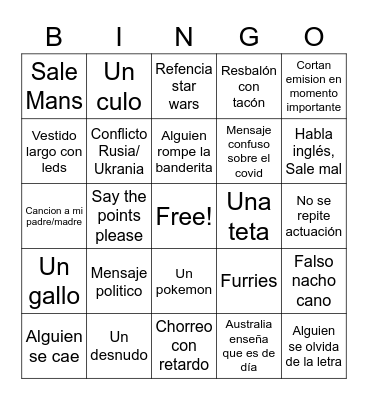 Eurovision time! Bingo Card