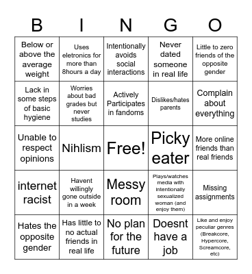 loser bingo Card