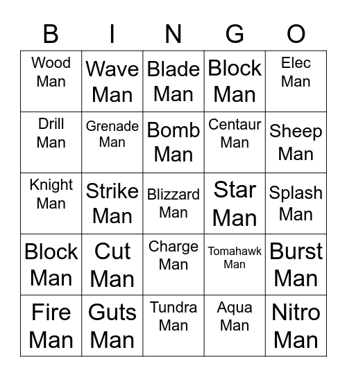 Nessetti Round 1 [Robot Masters] Bingo Card