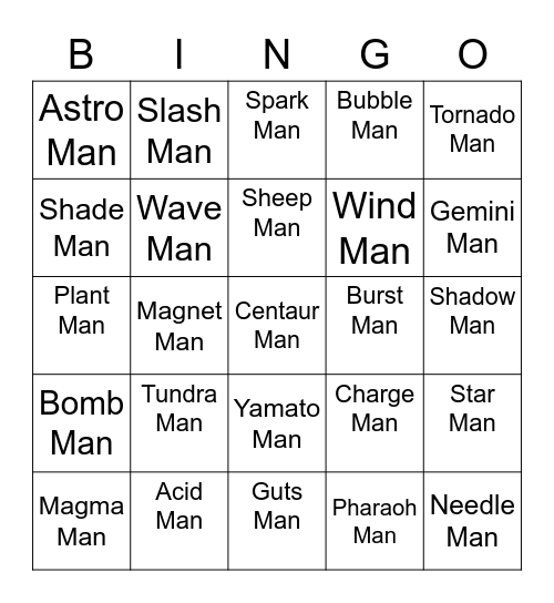 Nessetti Round 2 [Robot Masters] Bingo Card