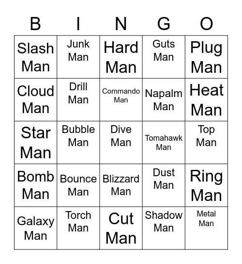 Skull Round 2 [Robot Masters] Bingo Card