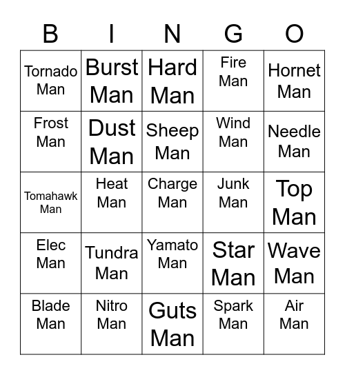 Nicklu Round 2 [Robot Masters] Bingo Card