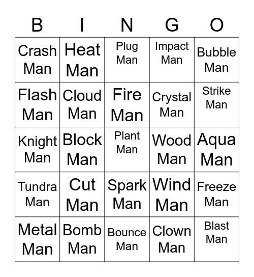 Andi Round 1 [Robot Masters] Bingo Card