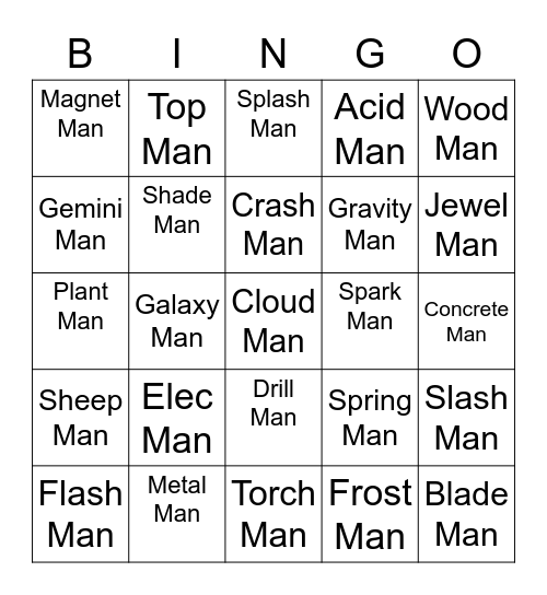 Mikail Round 1 [Robot Masters] Bingo Card