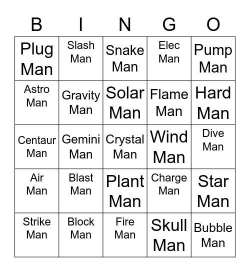 Mikail Round 2 [Robot Masters] Bingo Card
