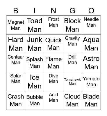 Ralfonic Round 1 [Robot Masters] Bingo Card